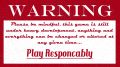 The play warning shown within the main menu